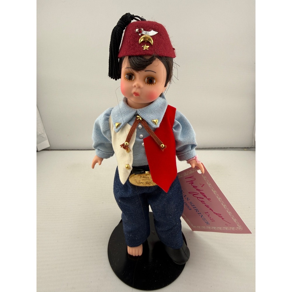Madame Alexander Texas Shriner Doll 1993 8" Blue Red Good Missing Shoe Fez Hat